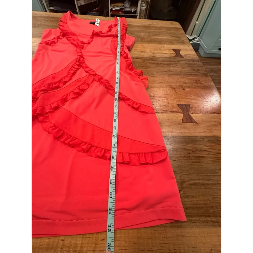 Tahari Arthur S Levine Coral Ruffle Sheath Dress Size 6 - Picture 10 of 10